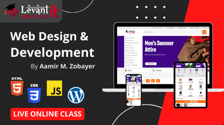 Web Design & Development for Beginners: HTML5, CSS3, Bootstrap, DOM Manipulation, jQuery – Live Class